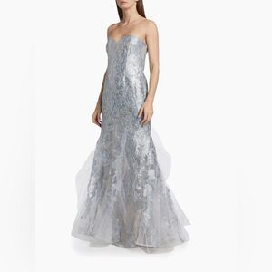 Rene Ruiz Collection Brocade Tulle Strapless Mermaid Gown size 4